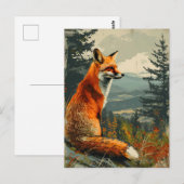 Vintag Fox: Zeitloser Wildcharakter Postkarte (Vorne/Hinten)