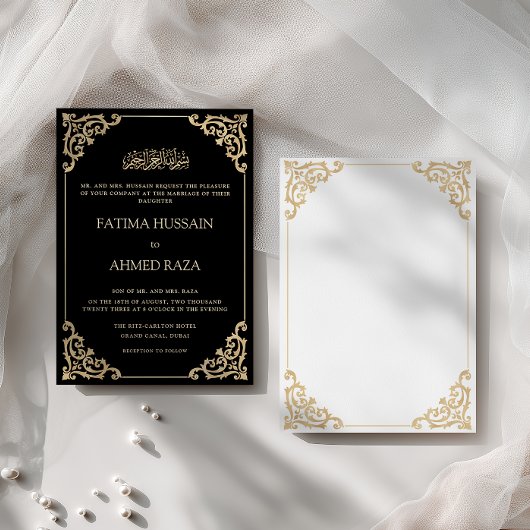 Vintag Frame Black Script Einladung