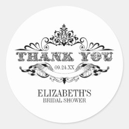 Vintag Frame Brautparty Vielen Dank Runder Aufkleber