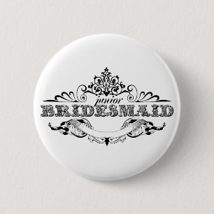 Vintag Frame Jr. Bridesmaid Brautparty Wedding Button