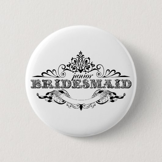 Vintag Frame Jr. Bridesmaid Brautparty Wedding Button (Vorderseite)