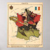 Vintag France Map Poster (Vorne)