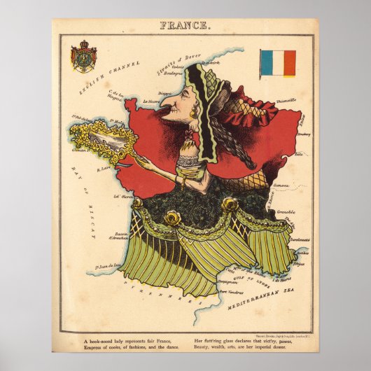 Vintag France Map Poster (Vorne)