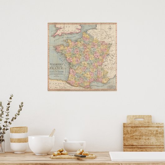 Vintag France Map Poster (Küche)