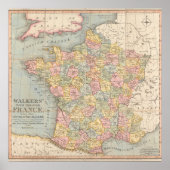 Vintag France Map Poster (Vorne)