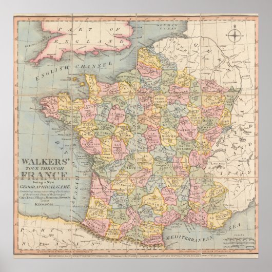 Vintag France Map Poster (Vorne)