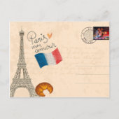 Vintag France Paris Eiffel Tower Postkarte (Vorderseite)