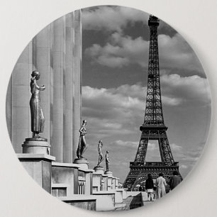Vintag France Paris Eiffel Turm Chaillot Palast Button