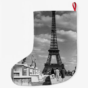 Vintag France Paris Eiffel Turm Chaillot Palast Großer Weihnachtsstrumpf