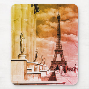 Vintag France Paris Eiffel Turm Chaillot Palast Mousepad