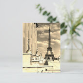Vintag France Paris Eiffel Turm Chaillot Palast Postkarte (Stehend Vorderseite)