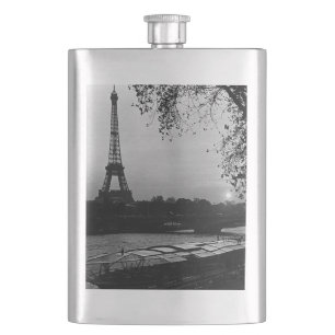 Vintag France Paris Eiffel Turm Sonnenuntergang Flachmann