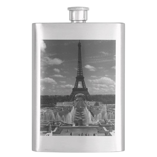 Vintag France Paris Fontains Tower Eiffel Flachmann (Vorderseite)