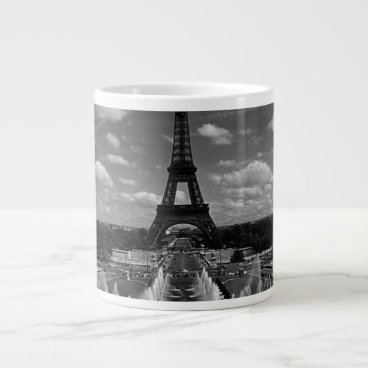 Vintag France Paris Fontains Tower Eiffel Jumbo-Tasse (Vorderseite)