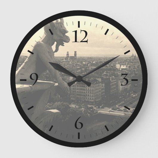 Vintag France Paris Notre Dame Kathedrale Große Wanduhr (Vorderseite)