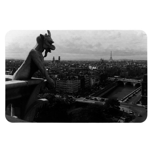 Vintag France Paris Notre Dame Kathedrale Teufel Magnet (Horizontal)