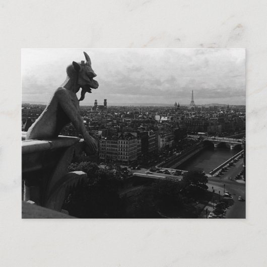 Vintag France Paris Notre Dame Kathedrale Teufel Postkarte (Vorderseite)
