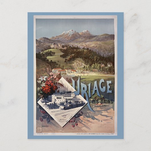 Vintag France Uriage Les Bains Französisch Postkarte (Vorderseite)