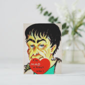 Vintag Frankenstein Valentine Postkarte (Stehend Vorderseite)