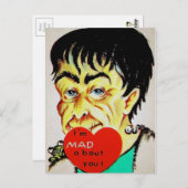 Vintag Frankenstein Valentine Postkarte (Vorne/Hinten)