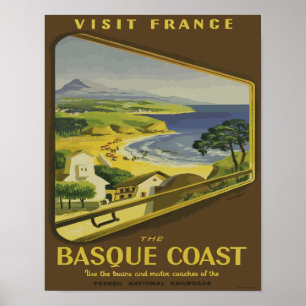 Vintag Frankreich Baskenreise Poster