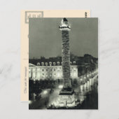 Vintag Frankreich Paris, Place Vendome Postkarte (Vorne/Hinten)