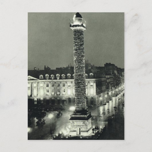 Vintag Frankreich Paris, Place Vendome Postkarte (Vorderseite)