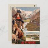 Vintag Frankreich Reisekarte Postkarte (Vorne/Hinten)