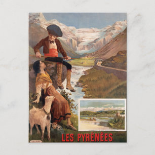 Vintag Frankreich Reisekarte Postkarte