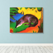 Vintag Franz Marc Blue-Black Fox Leinwanddruck (Insitu (Holzboden))