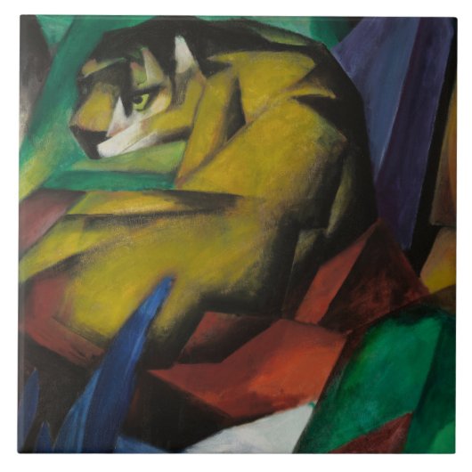Vintag Franz Marc Der Tiger Fliese (Vorderseite)