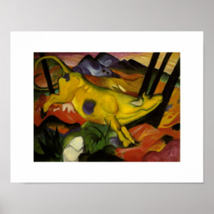 Vintag Franz Marc Die gelbe Kuh Poster