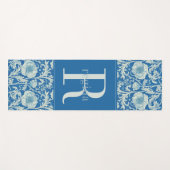 Vintag-Französisch-Blauer William Morris Monogram Yogamatte (Vorderseite (Horizontal))