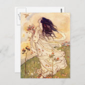 Vintag - Frauen und Vögel, Postkarte (Vorne/Hinten)