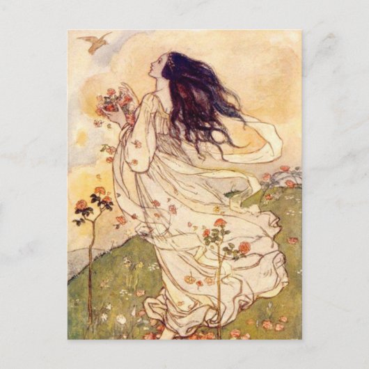 Vintag - Frauen und Vögel, Postkarte (Vorderseite)