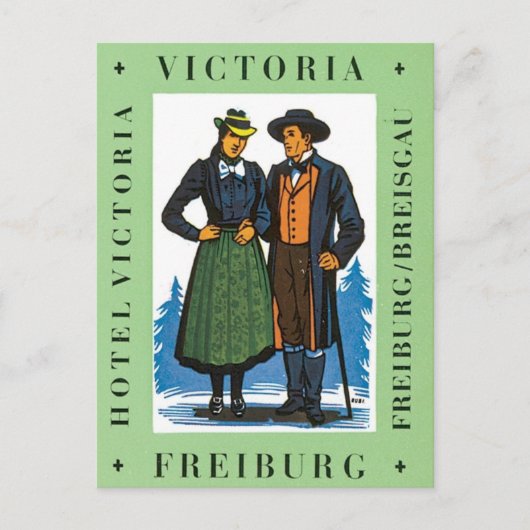 Vintag Freiburg Victoria Postkarte (Vorderseite)