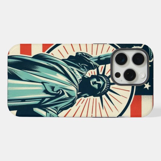 Vintag, Freiheitsstatue iPhone Hülle (Rückseite (Horizontal))