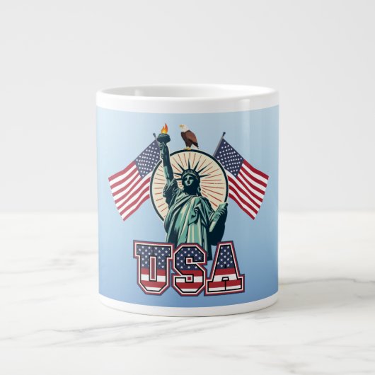 Vintag, Freiheitsstatue Jumbo-Tasse (Vorderseite)