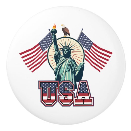 Vintag, Freiheitsstatue Keramikknauf (Vorderseite)