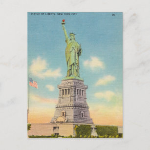 Vintag, Freiheitsstatue, New York Postkarte