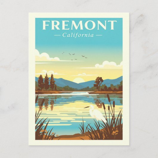 Vintag Fremont California Postkarte (Vorderseite)