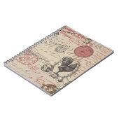 Vintag French Handwriting Paris Rooster Notizblock (Linke Seite)