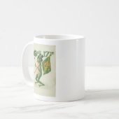 Vintag Frog Shillelagh Pipe St Patrick's Day Card Kaffeetasse (Vorderseite Links)