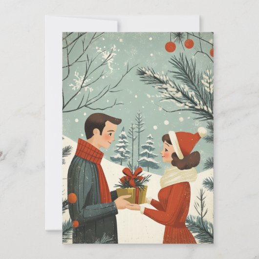 Vintag frohe und Verheiratete Weihnachten (Vorderseite)