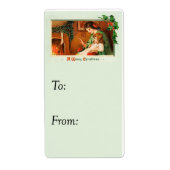 Vintag frohe Weihnachten auf der Geschenktafel (Vorne)