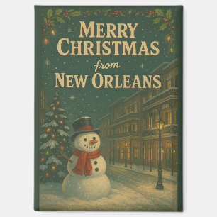 Vintag frohe Weihnachten aus New Orleans Magnet
