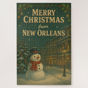 Vintag frohe Weihnachten aus New Orleans Puzzle