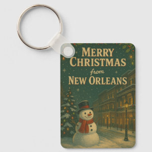Vintag frohe Weihnachten aus New Orleans Schlüsselanhänger