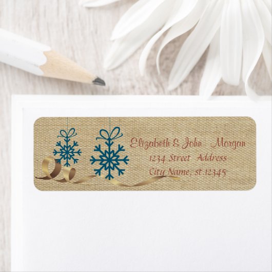 Vintag, frohe Weihnachten, blaue Schneeflocken (Insitu)