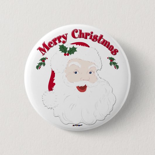 Vintag frohe Weihnachten Button (Vorderseite)